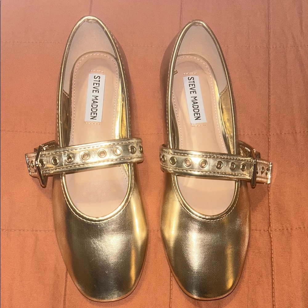 Steve Madden Gold Mary Jane Shoes